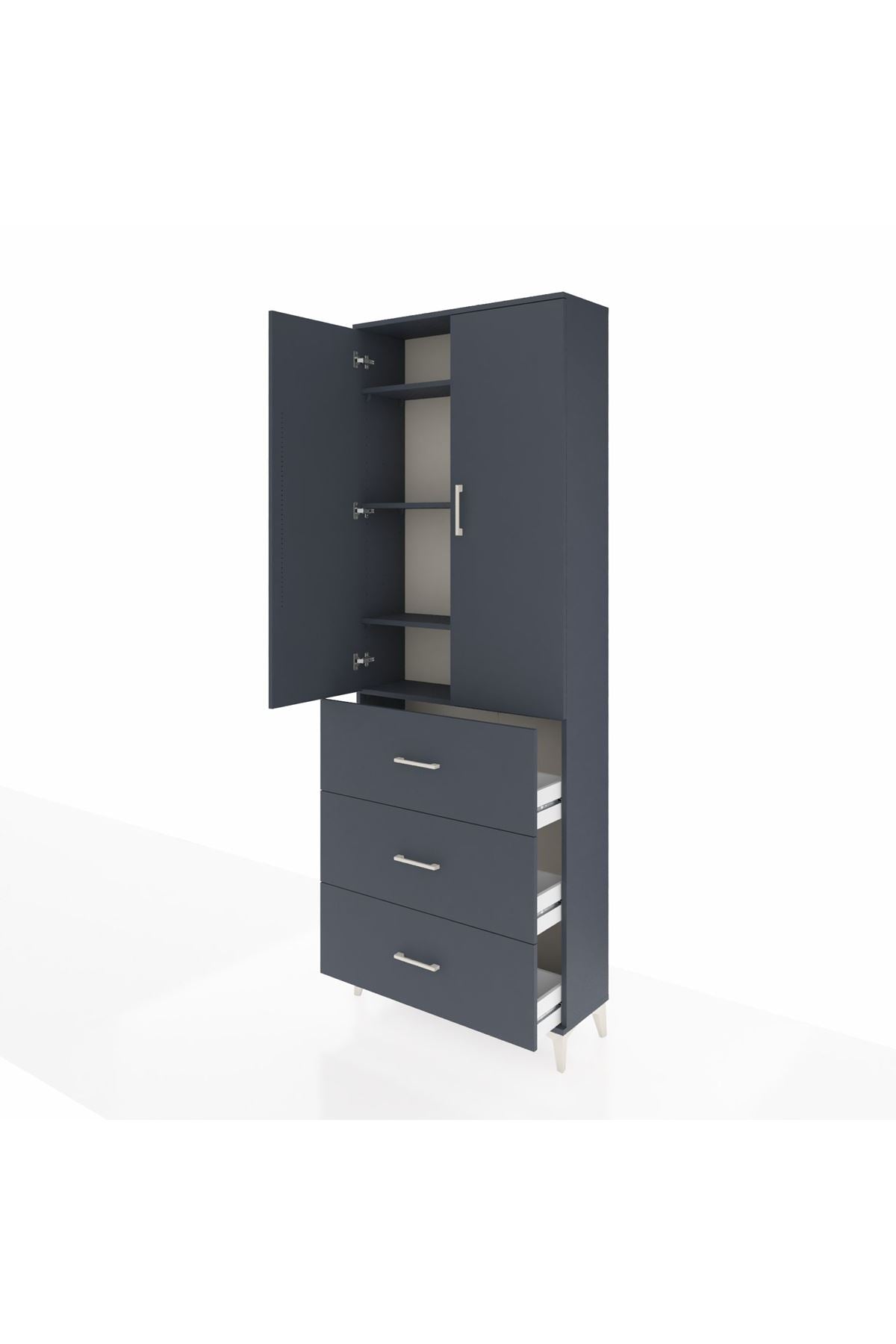 Arges Dolap 4 Raflı 3 Çekmeceli 2 Kapaklı 88x30x243 - S33M185V5A