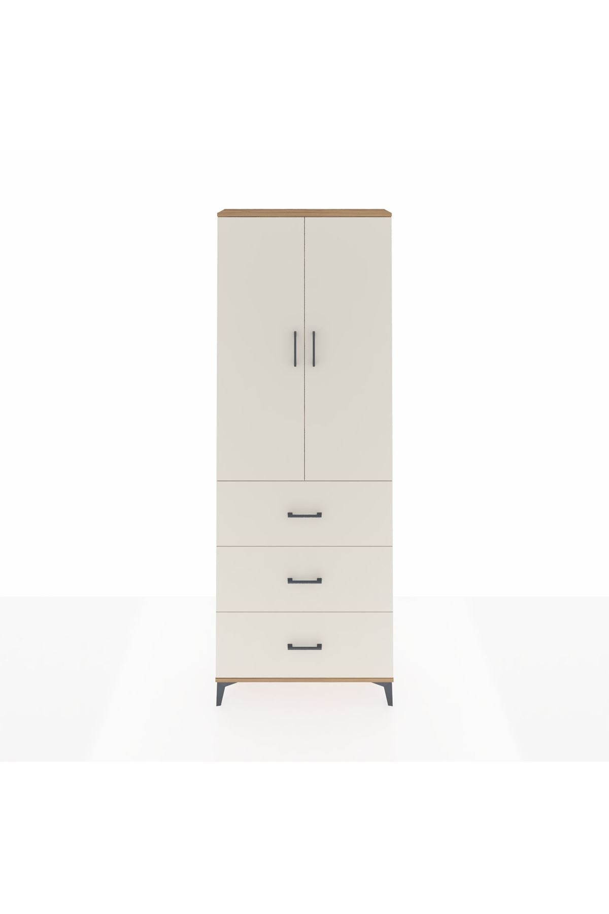 Arges Dolap 4 Raflı 3 Çekmeceli 2 Kapaklı 88x30x243 - S33M185V7A