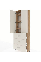 Arges Dolap 4 Raflı 3 Çekmeceli 2 Kapaklı 88x30x243 - S33M185V7A