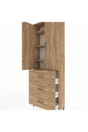 Arges Dolap 4 Raflı 3 Çekmeceli 2 Kapaklı 88x30x243 - S33M185V9A