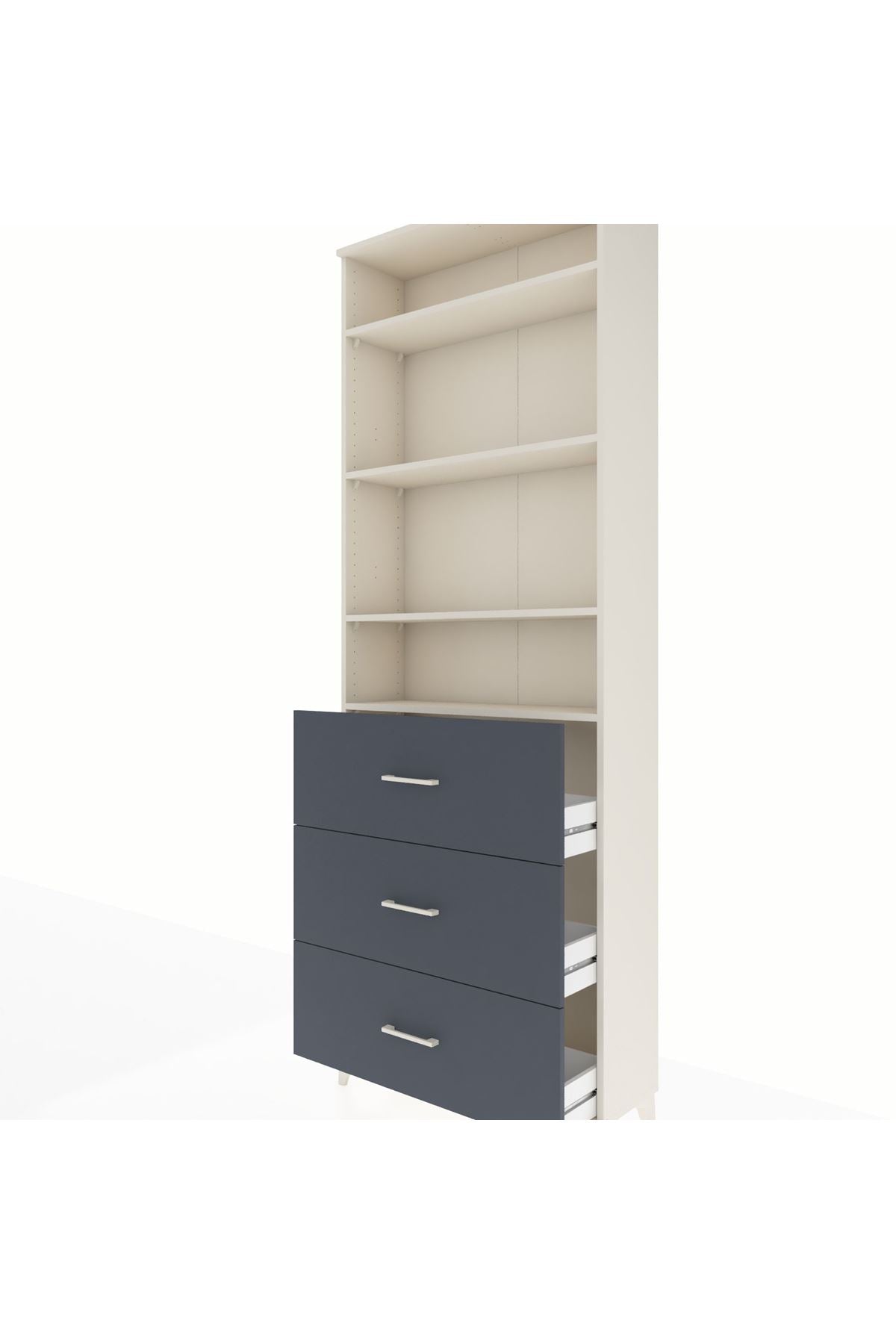 Arges Dolap 4 Raflı 3 Çekmeceli 88x30x243 - S33M186V2A