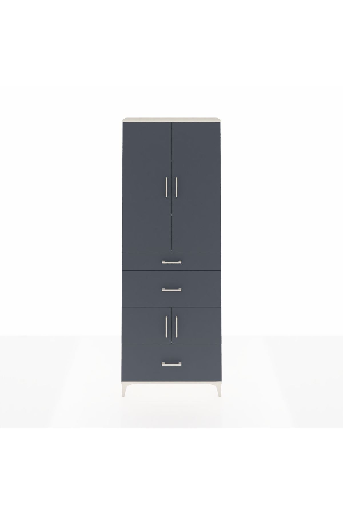 Arges Dolap 4 Raflı 3 Çekmeceli 4 Kapaklı 88x30x243 - S33M149V2A