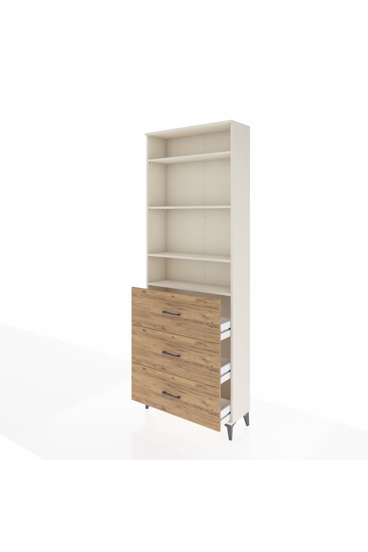 Arges Dolap 4 Raflı 3 Çekmeceli 88x30x243 - S33M186V3A