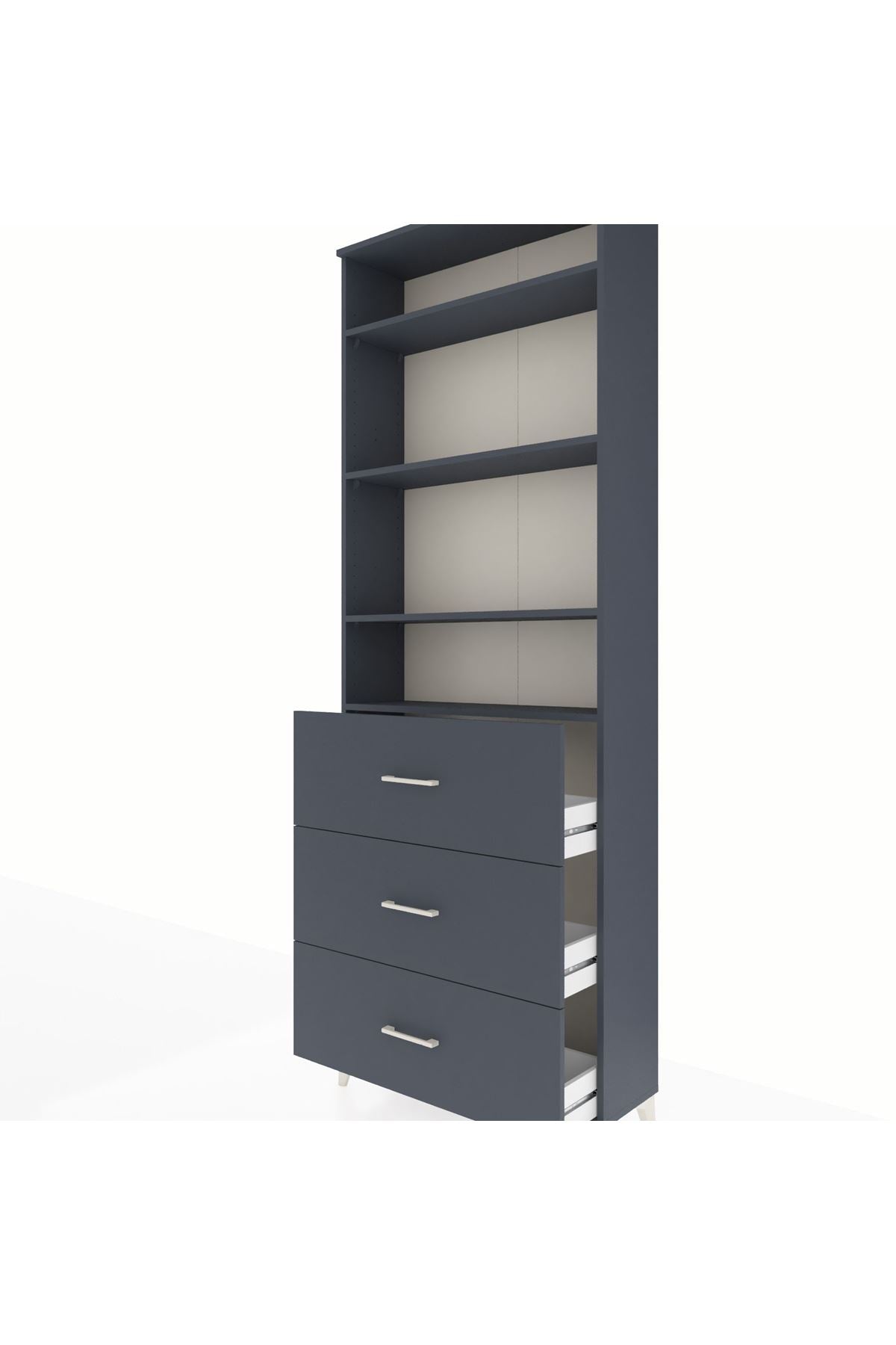 Arges Dolap 4 Raflı 3 Çekmeceli 88x30x243 - S33M186V5A