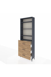Arges Dolap 4 Raflı 3 Çekmeceli 88x30x243 - S33M186V6A