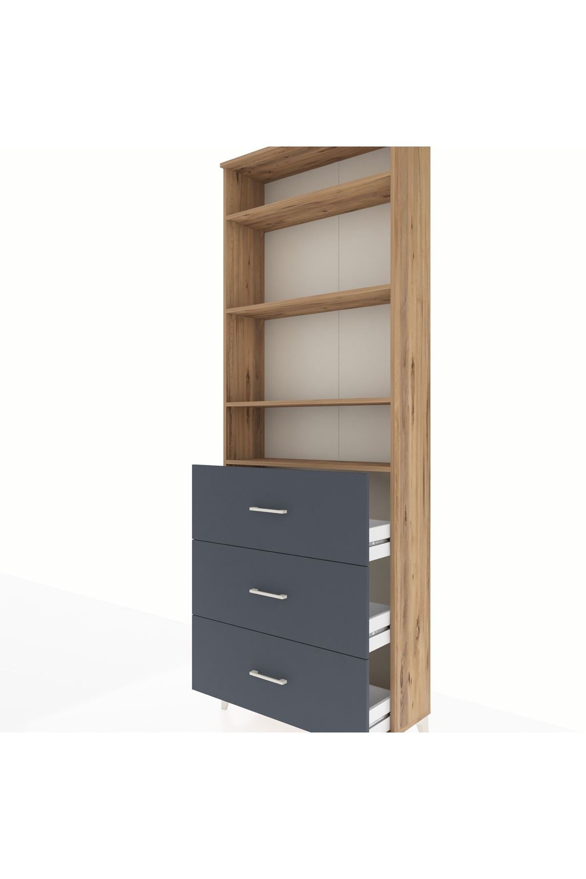 Arges Dolap 4 Raflı 3 Çekmeceli 88x30x243 - S33M186V8A