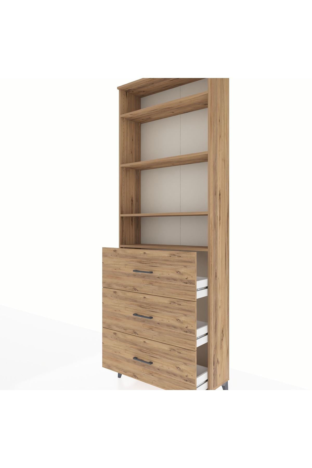 Arges Dolap 4 Raflı 3 Çekmeceli 88x30x243 - S33M186V9A