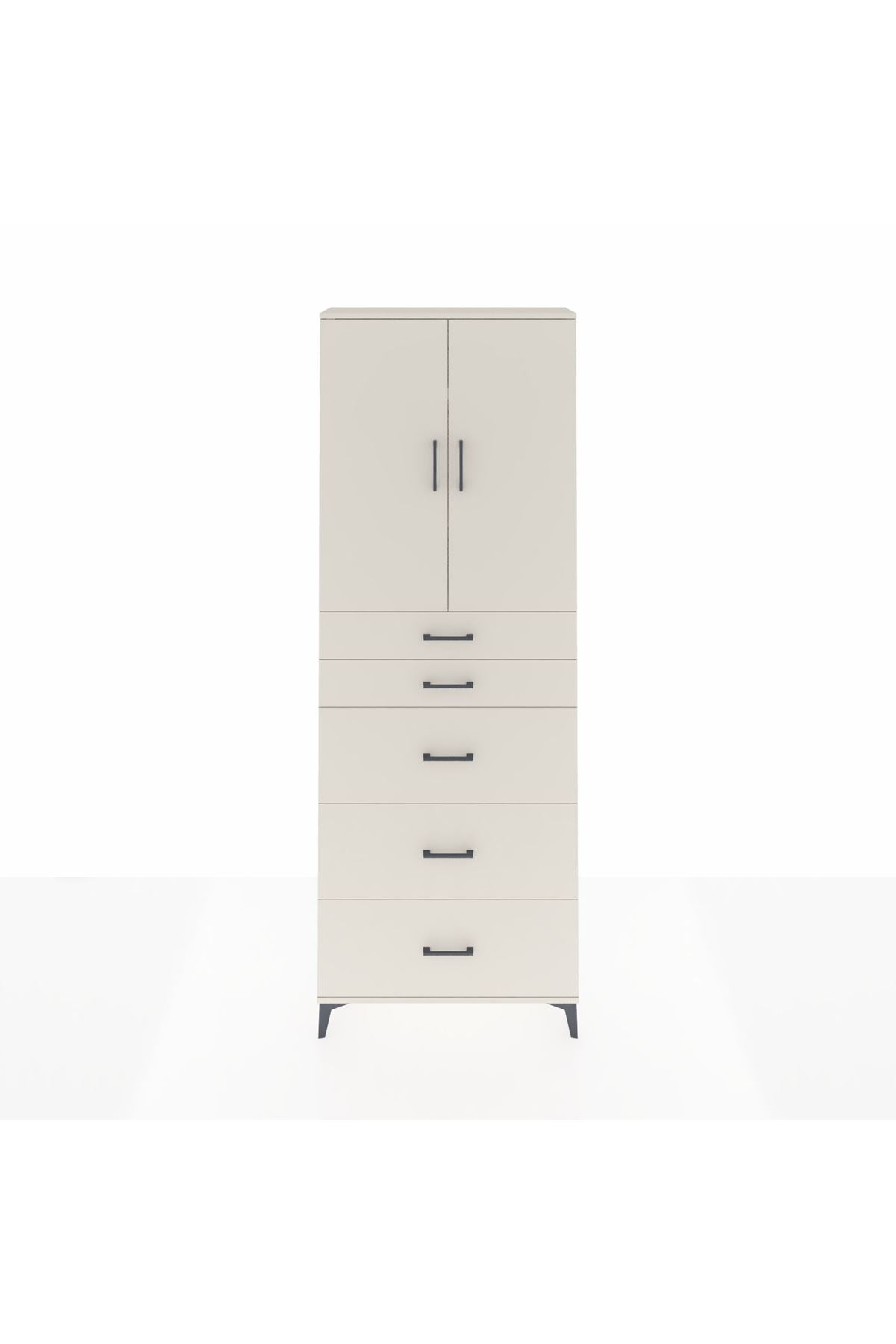 Arges Dolap 3 Raflı 5 Çekmeceli 2 Kapaklı 88x30x243 - S33M187V1A