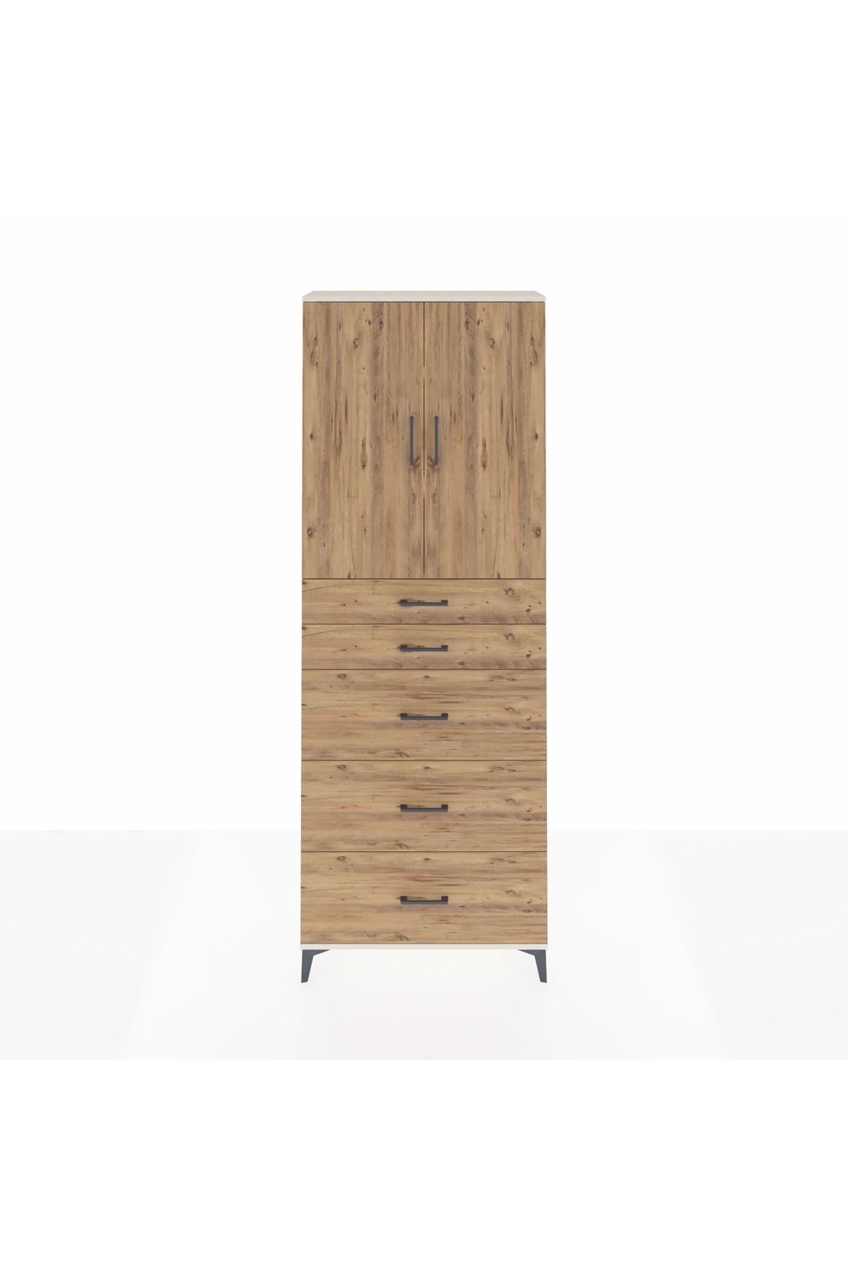 Arges Dolap 3 Raflı 5 Çekmeceli 2 Kapaklı 88x30x243 - S33M187V3A