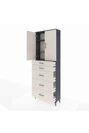 Arges Dolap 3 Raflı 5 Çekmeceli 2 Kapaklı 88x30x243 - S33M187V4A