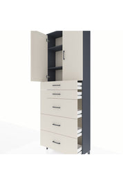 Arges Dolap 3 Raflı 5 Çekmeceli 2 Kapaklı 88x30x243 - S33M187V4A