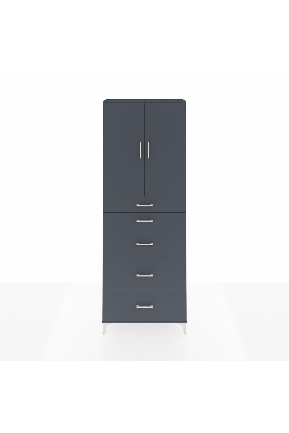 Arges Dolap 3 Raflı 5 Çekmeceli 2 Kapaklı 88x30x243 - S33M187V5A