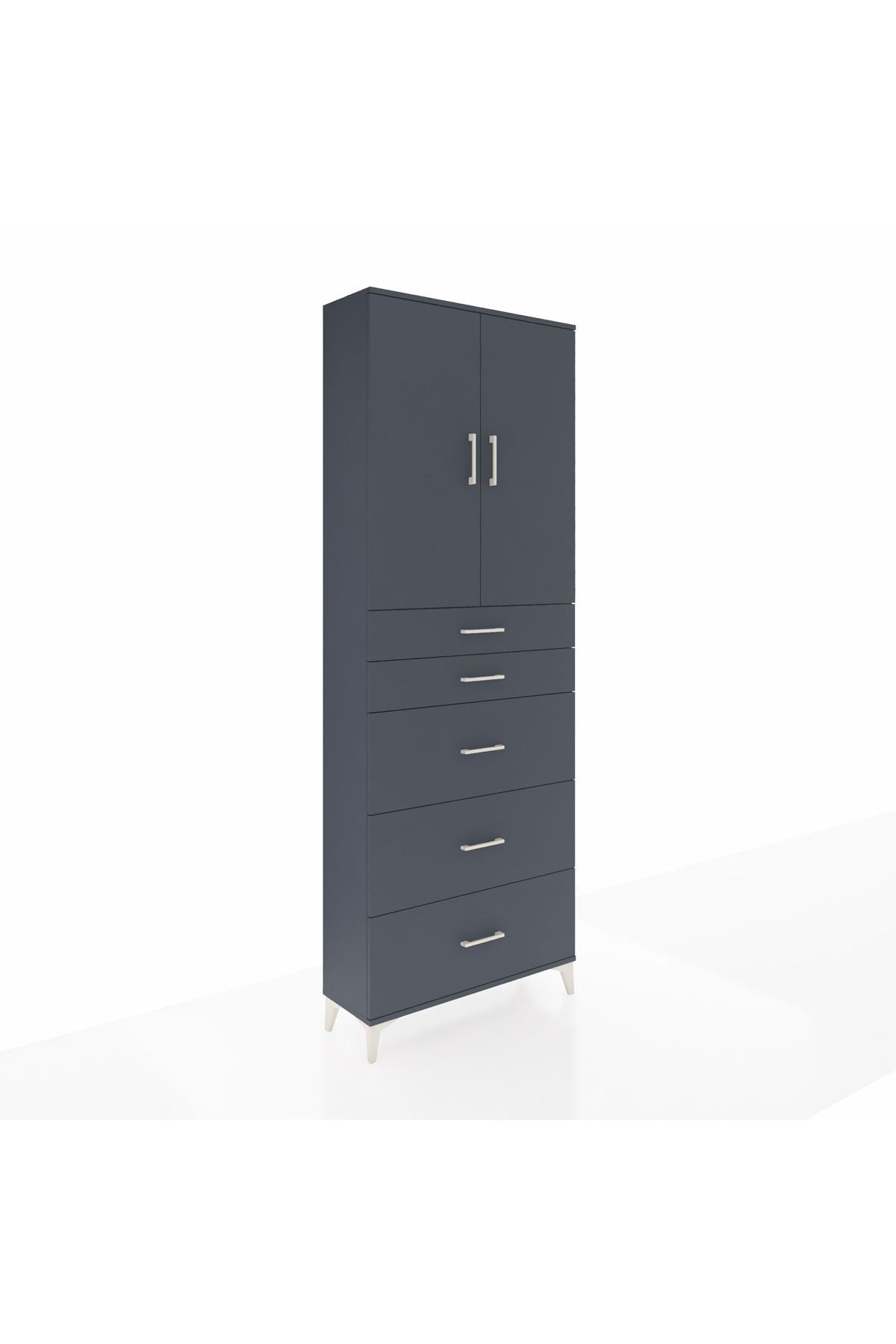 Arges Dolap 3 Raflı 5 Çekmeceli 2 Kapaklı 88x30x243 - S33M187V5A