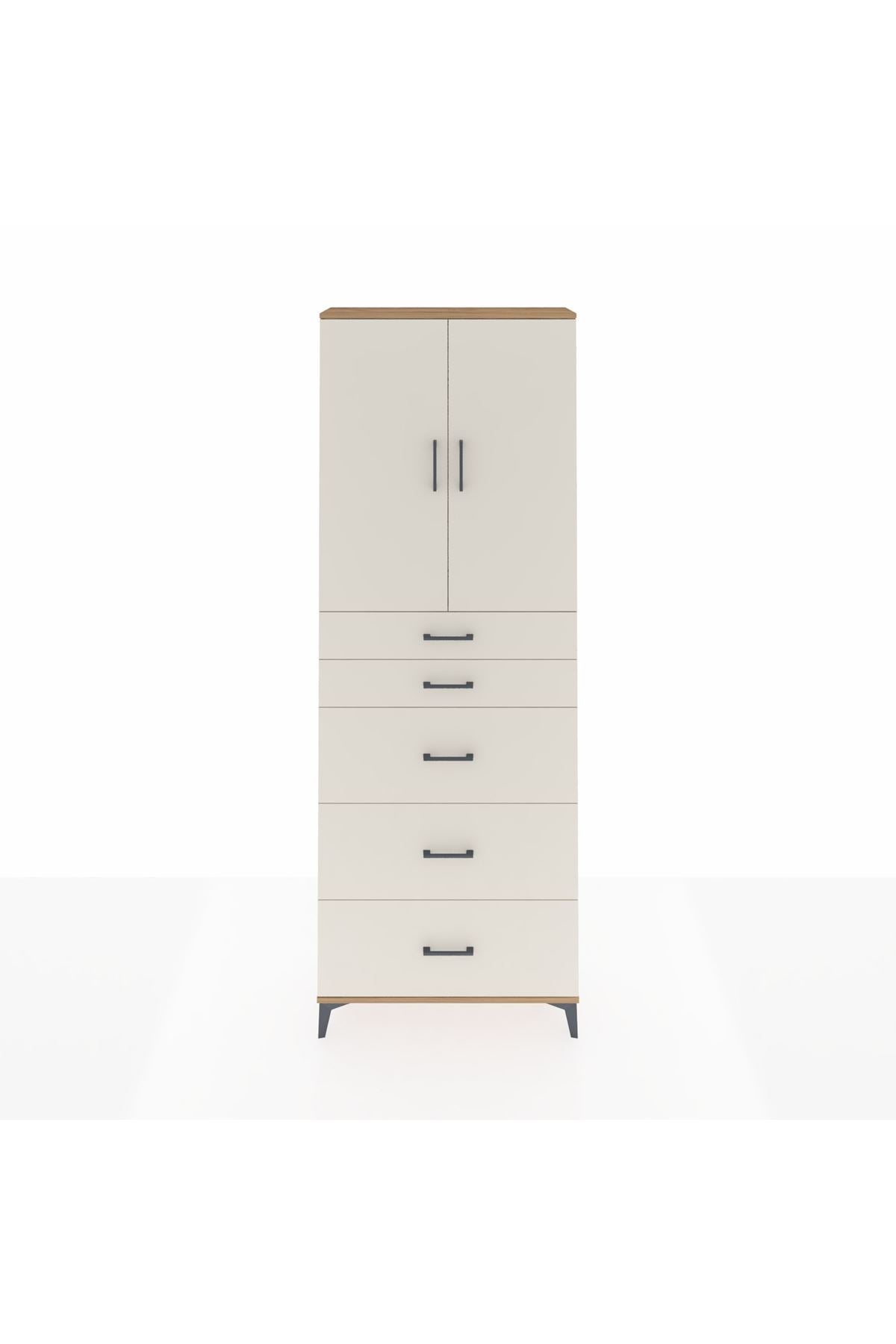 Arges Dolap 3 Raflı 5 Çekmeceli 2 Kapaklı 88x30x243 - S33M187V7A