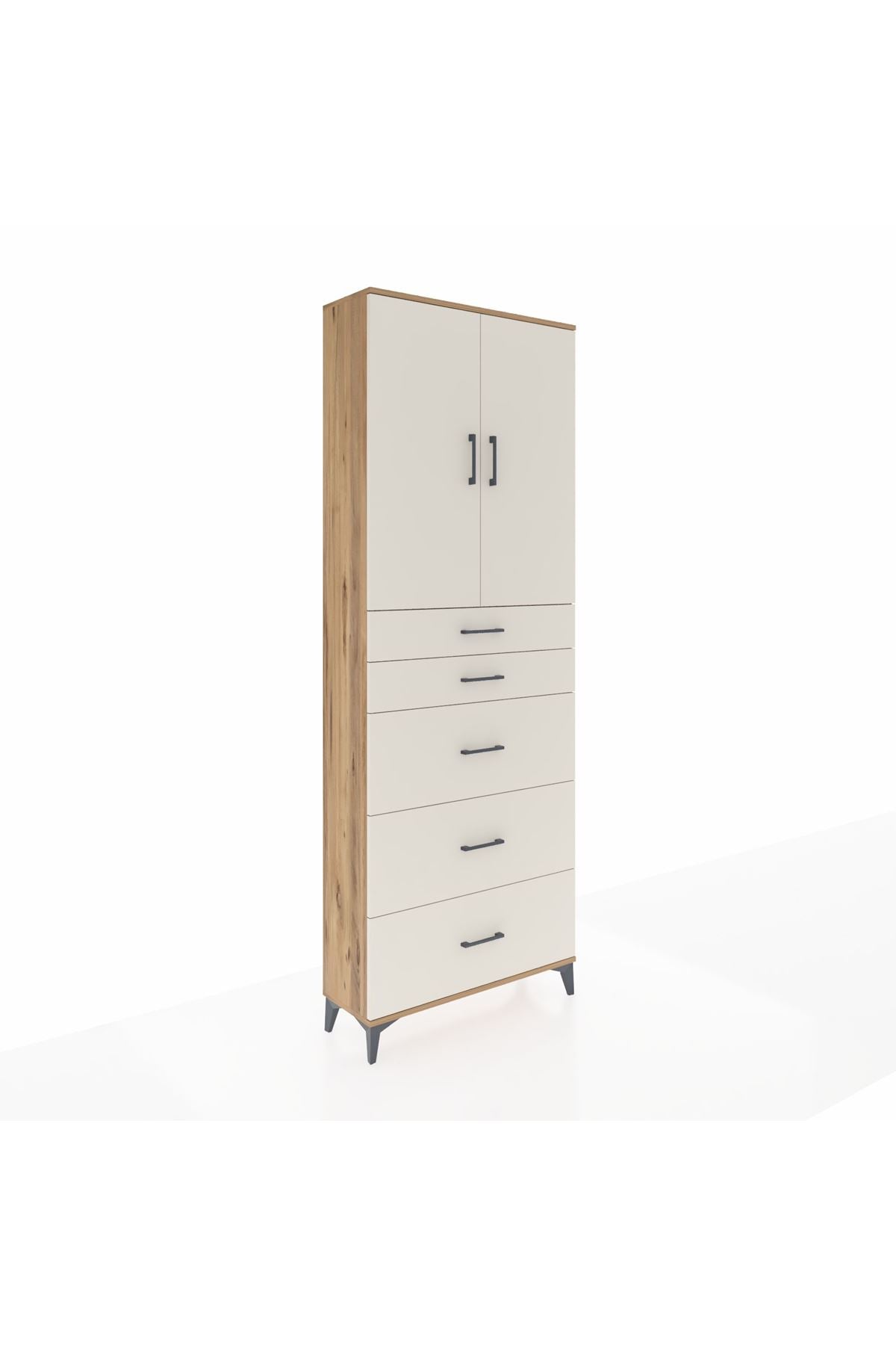 Arges Dolap 3 Raflı 5 Çekmeceli 2 Kapaklı 88x30x243 - S33M187V7A