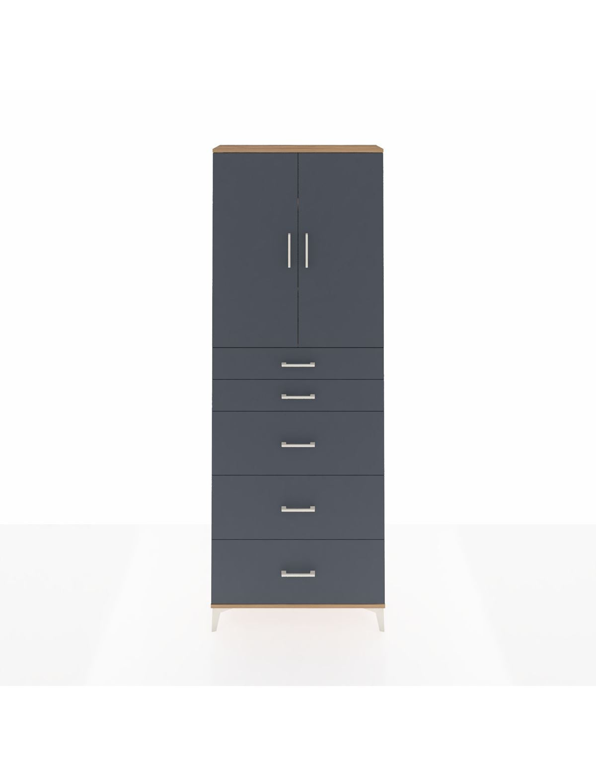 Arges Dolap 3 Raflı 5 Çekmeceli 2 Kapaklı 88x30x243 - S33M187V8A