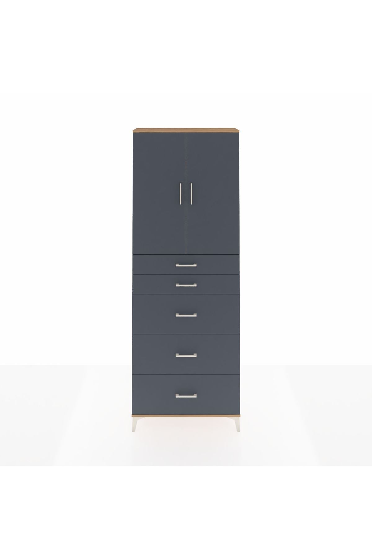 Arges Dolap 3 Raflı 5 Çekmeceli 2 Kapaklı 88x30x243 - S33M187V8A