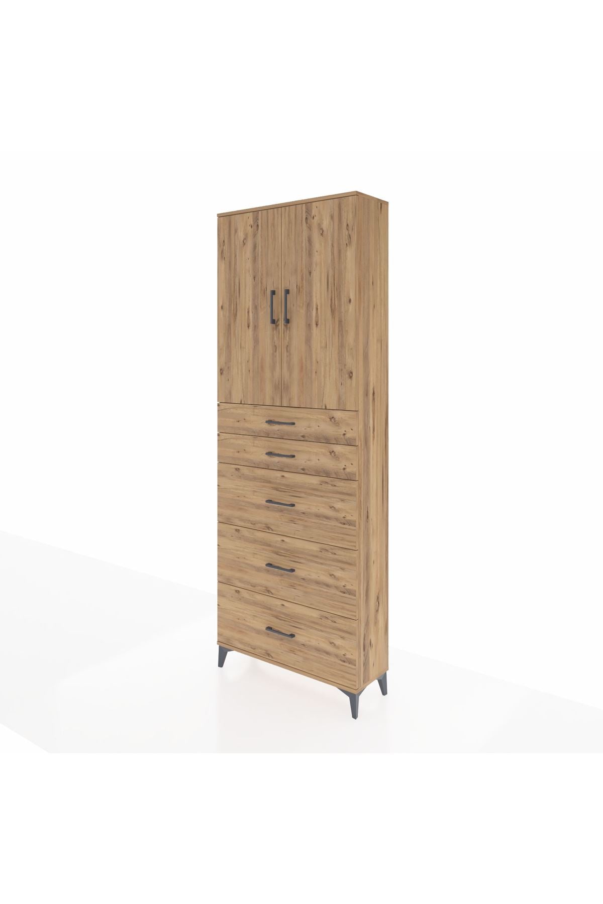 Arges Dolap 3 Raflı 5 Çekmeceli 2 Kapaklı 88x30x243 - S33M187V9A