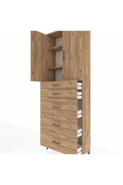 Arges Dolap 3 Raflı 5 Çekmeceli 2 Kapaklı 88x30x243 - S33M187V9A