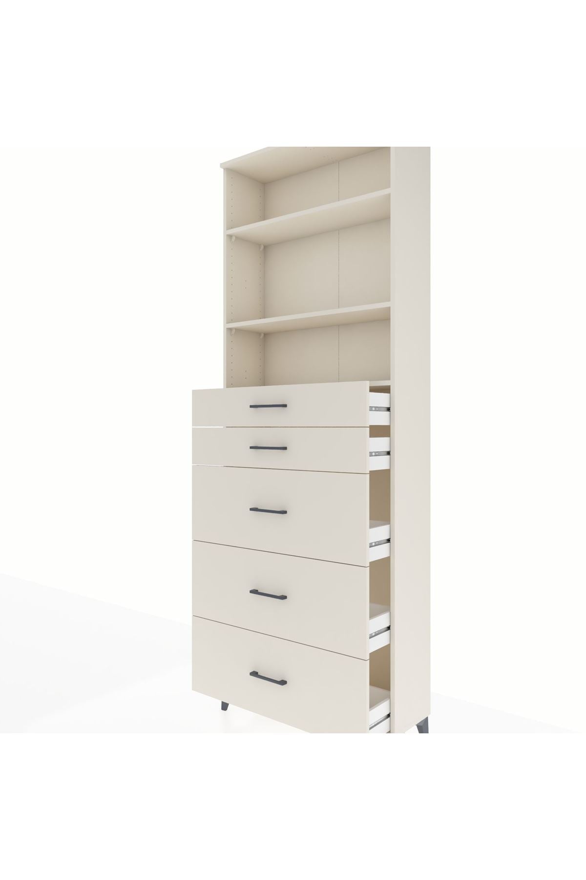 Arges Dolap 3 Raflı 5 Çekmeceli 88x30x243 - S33M188V1A