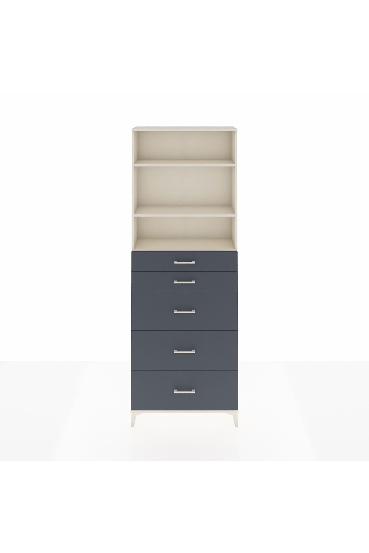 Arges Dolap 3 Raflı 5 Çekmeceli 88x30x243 - S33M188V2A