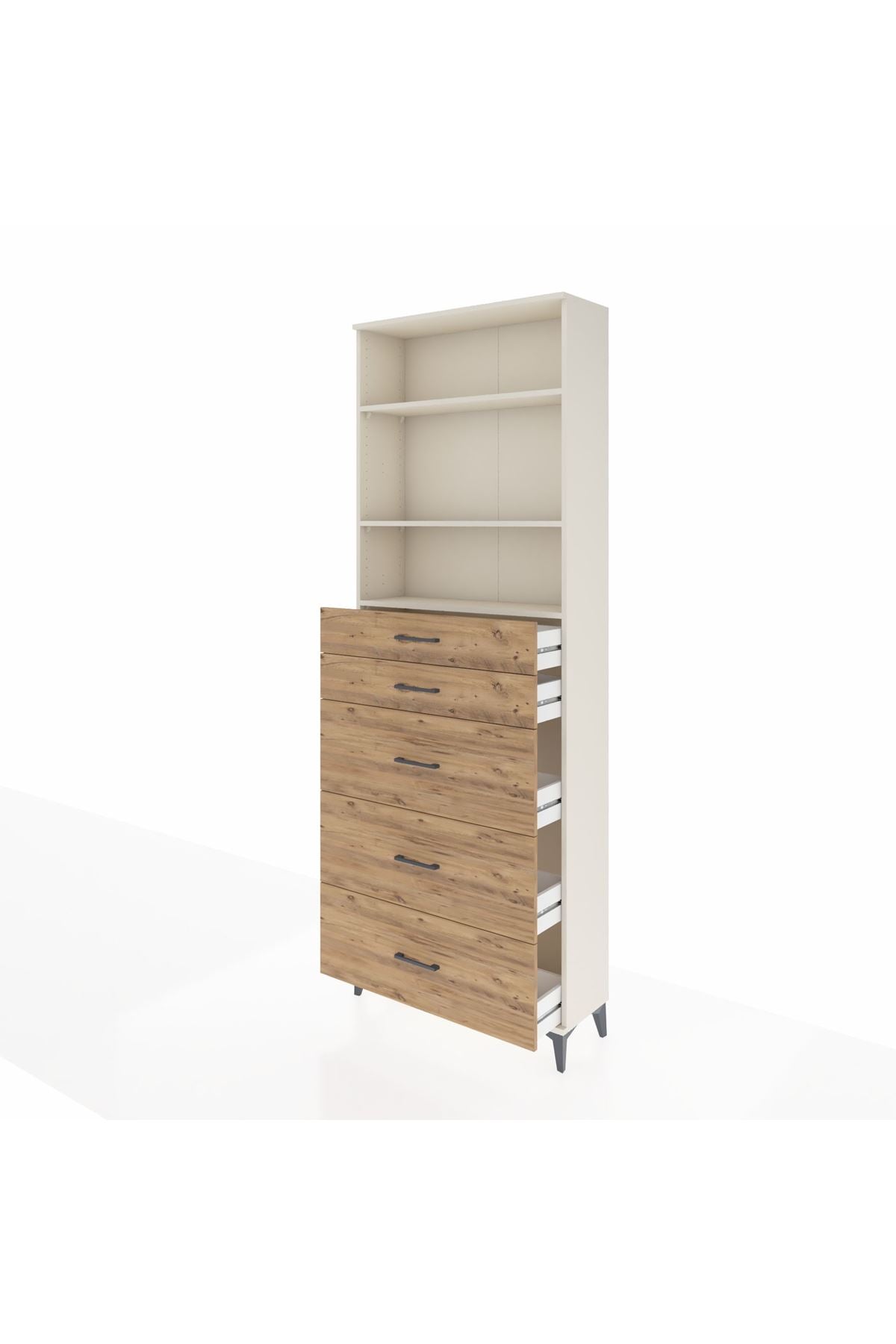 Arges Dolap 3 Raflı 5 Çekmeceli 88x30x243 - S33M188V3A