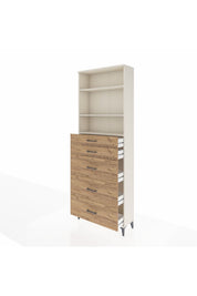 Arges Dolap 3 Raflı 5 Çekmeceli 88x30x243 - S33M188V3A