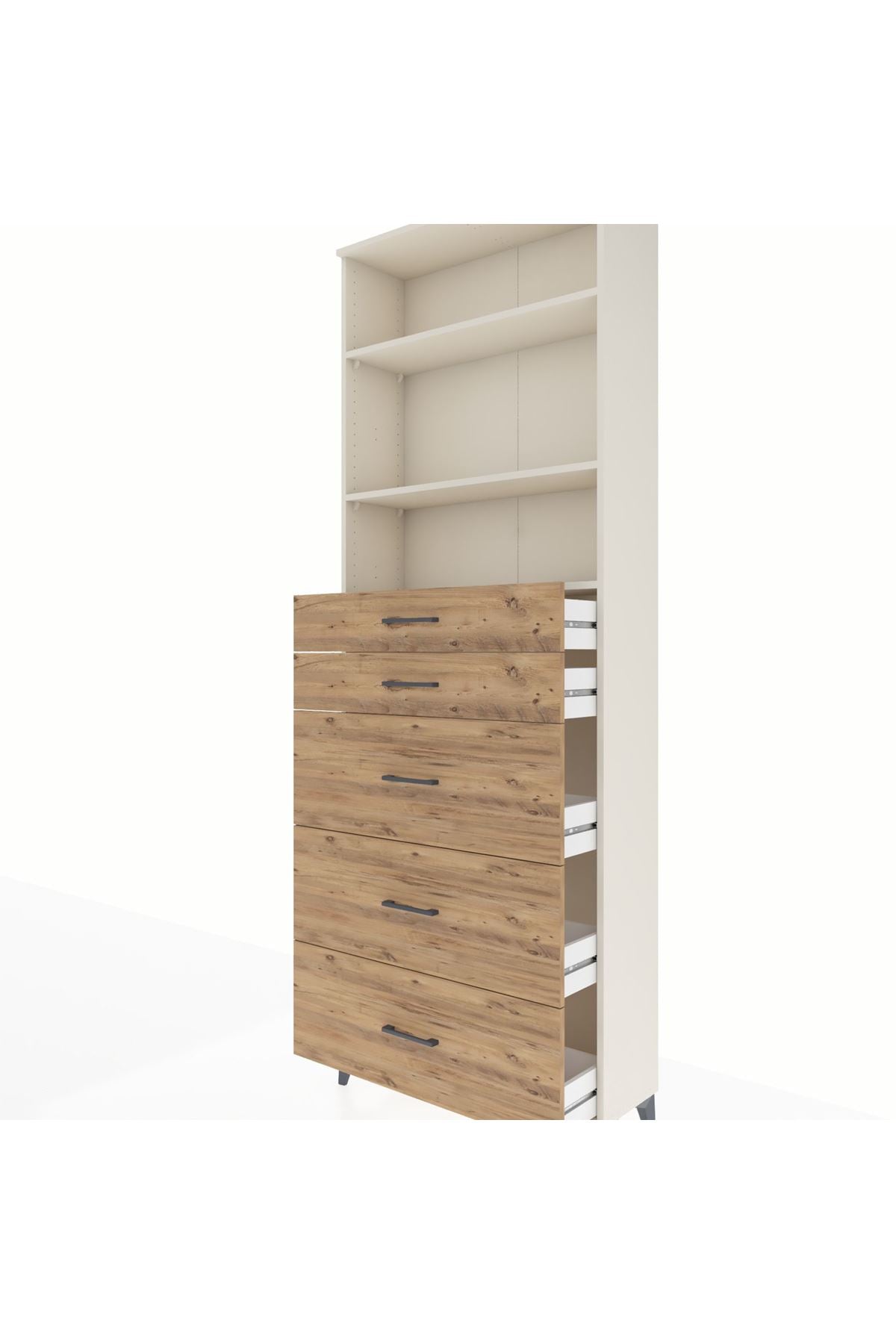 Arges Dolap 3 Raflı 5 Çekmeceli 88x30x243 - S33M188V3A