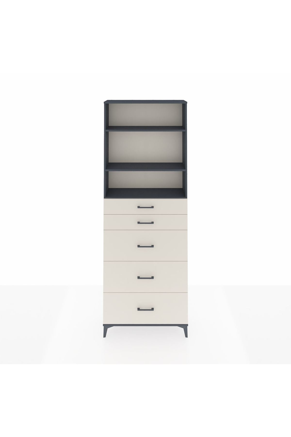 Arges Dolap 3 Raflı 5 Çekmeceli 88x30x243 - S33M188V4A