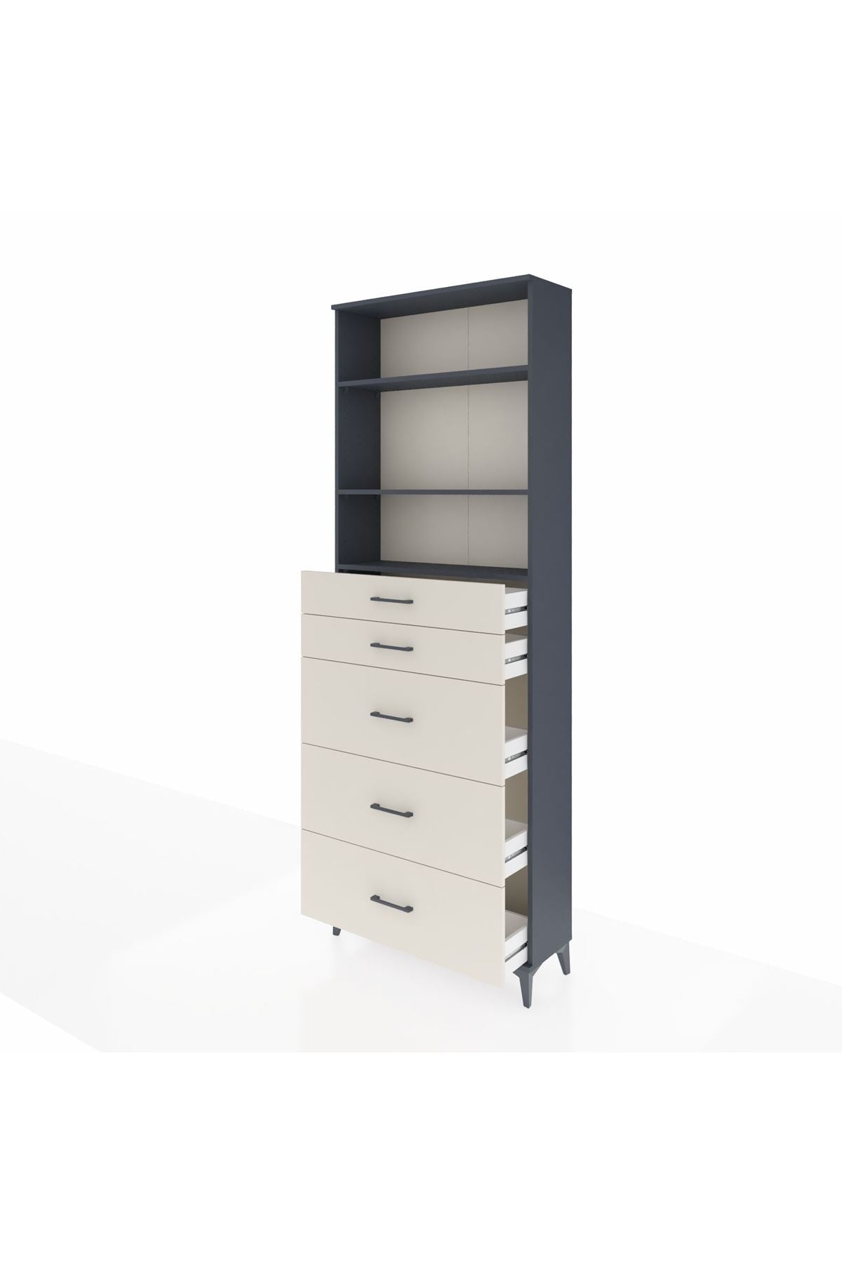 Arges Dolap 3 Raflı 5 Çekmeceli 88x30x243 - S33M188V4A