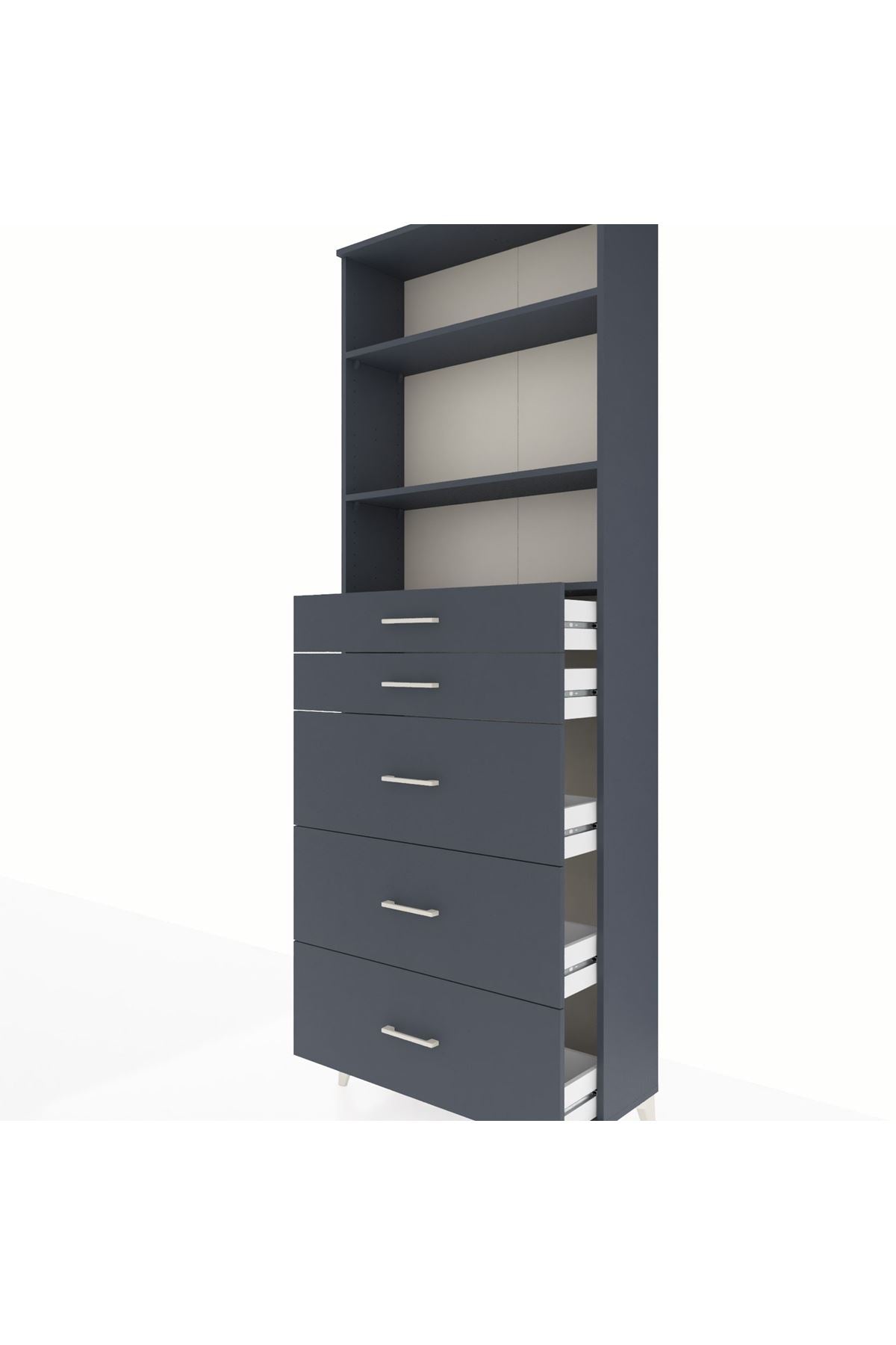 Arges Dolap 3 Raflı 5 Çekmeceli 88x30x243 - S33M188V5A
