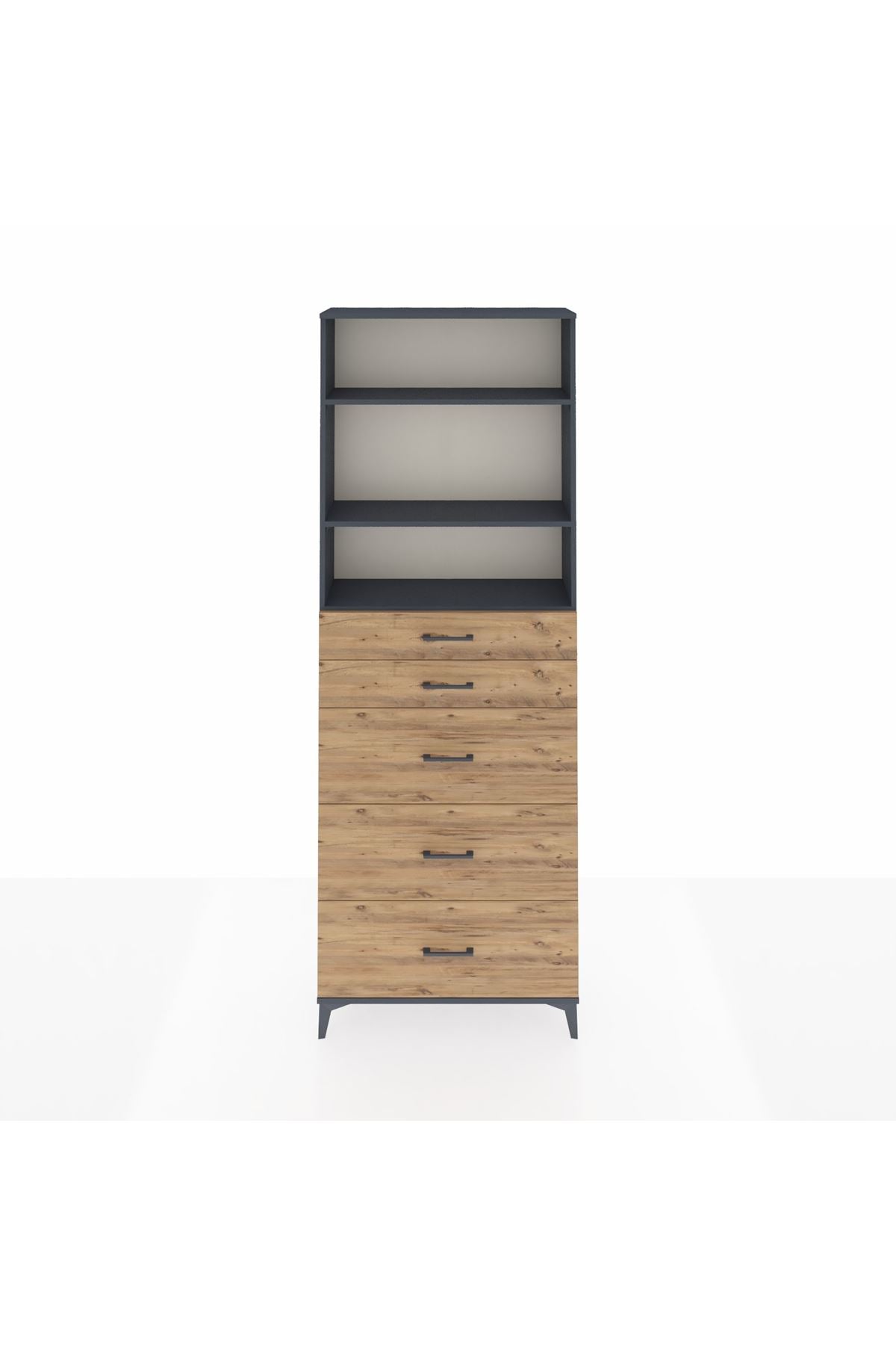 Arges Dolap 3 Raflı 5 Çekmeceli 88x30x243 - S33M188V6A
