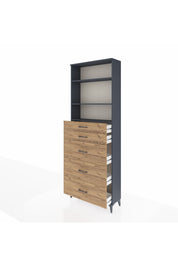Arges Dolap 3 Raflı 5 Çekmeceli 88x30x243 - S33M188V6A