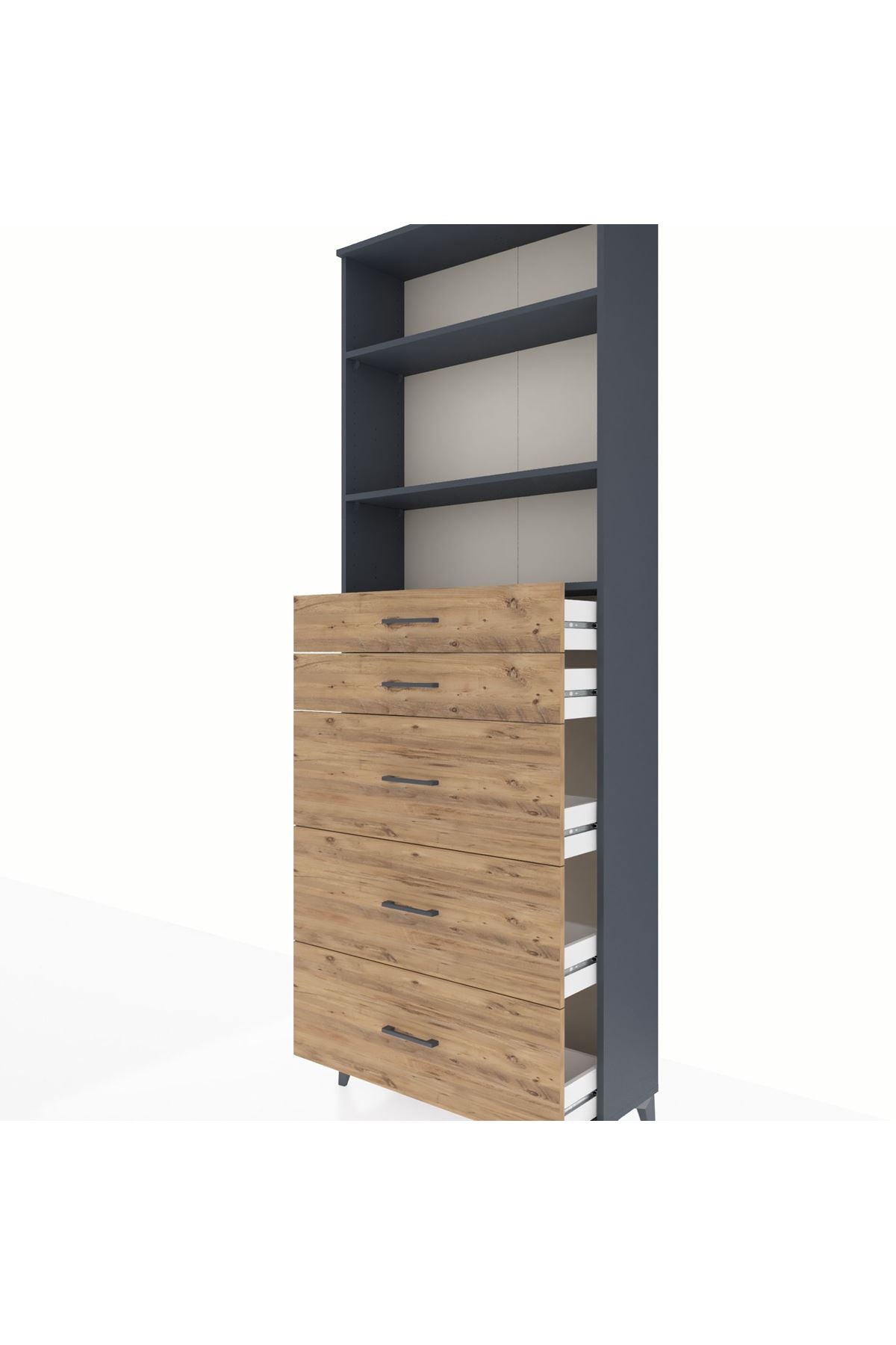 Arges Dolap 3 Raflı 5 Çekmeceli 88x30x243 - S33M188V6A
