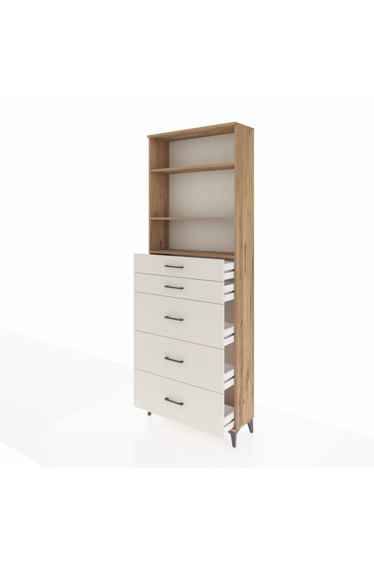 Arges Dolap 3 Raflı 5 Çekmeceli 88x30x243 - S33M188V7A