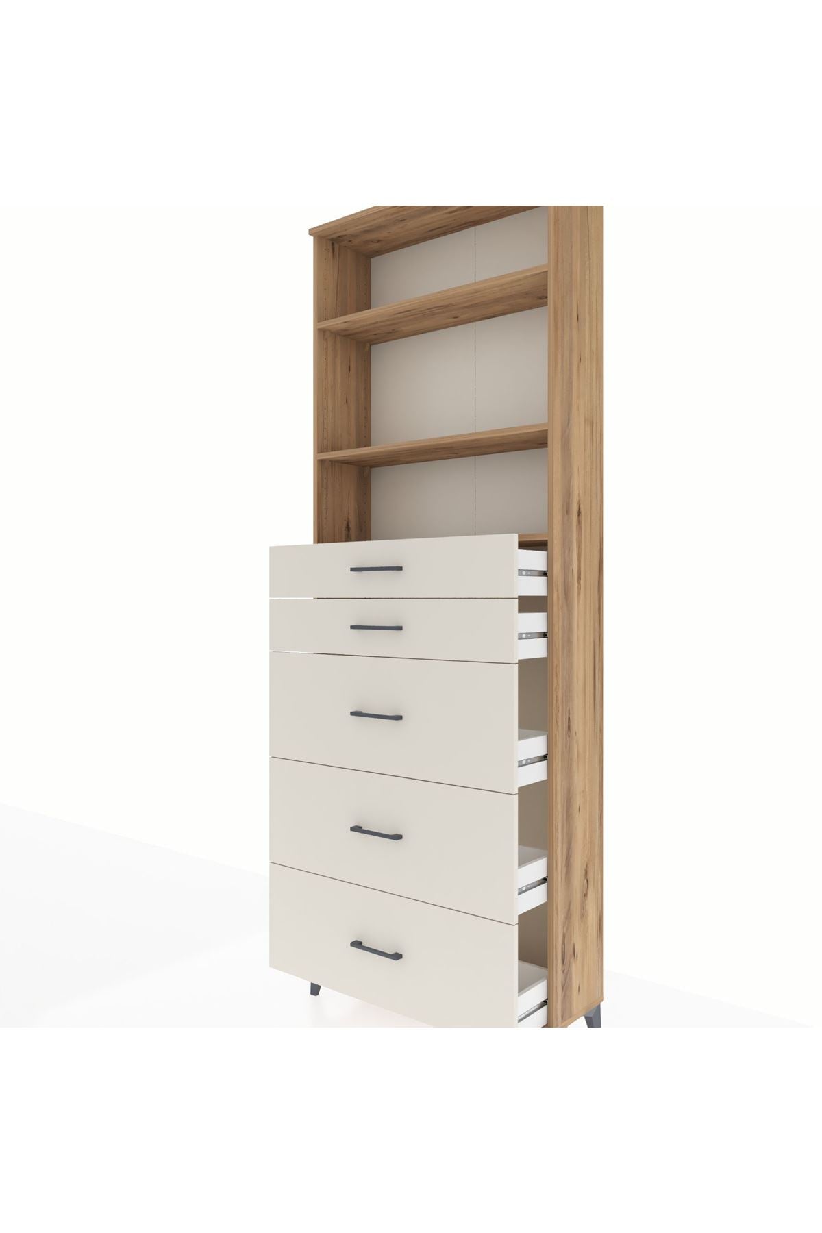Arges Dolap 3 Raflı 5 Çekmeceli 88x30x243 - S33M188V7A