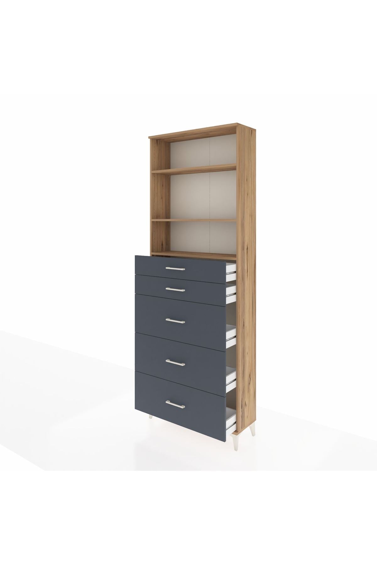 Arges Dolap 3 Raflı 5 Çekmeceli 88x30x243 - S33M188V8A