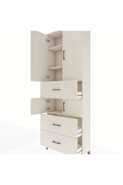 Arges Dolap 4 Raflı 3 Çekmeceli 4 Kapaklı 88x30x243 - S33M189V1A