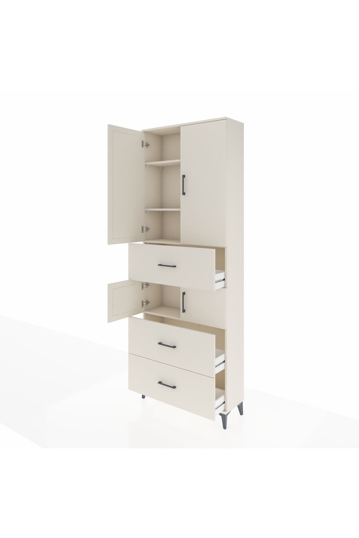 Arges Dolap 4 Raflı 3 Çekmeceli 4 Kapaklı 88x30x243 - S33M189V1A
