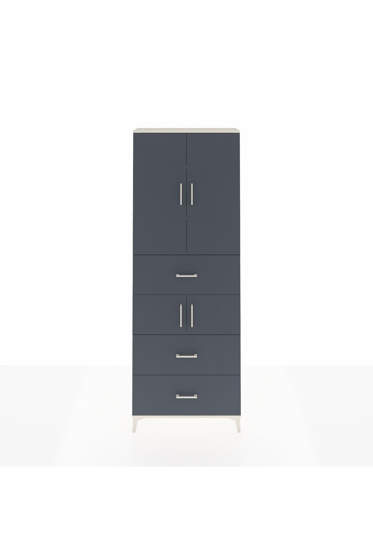 Arges Dolap 4 Raflı 3 Çekmeceli 4 Kapaklı 88x30x243 - S33M189V2A