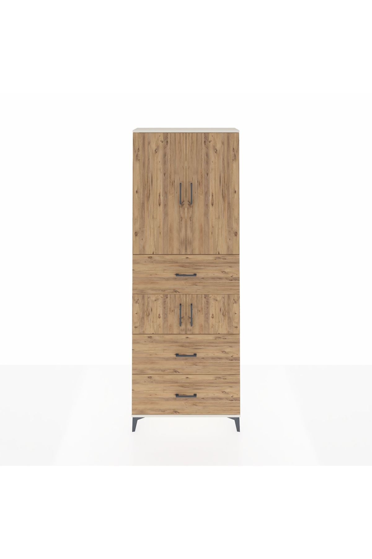 Arges Dolap 4 Raflı 3 Çekmeceli 4 Kapaklı 88x30x243 - S33M189V3A