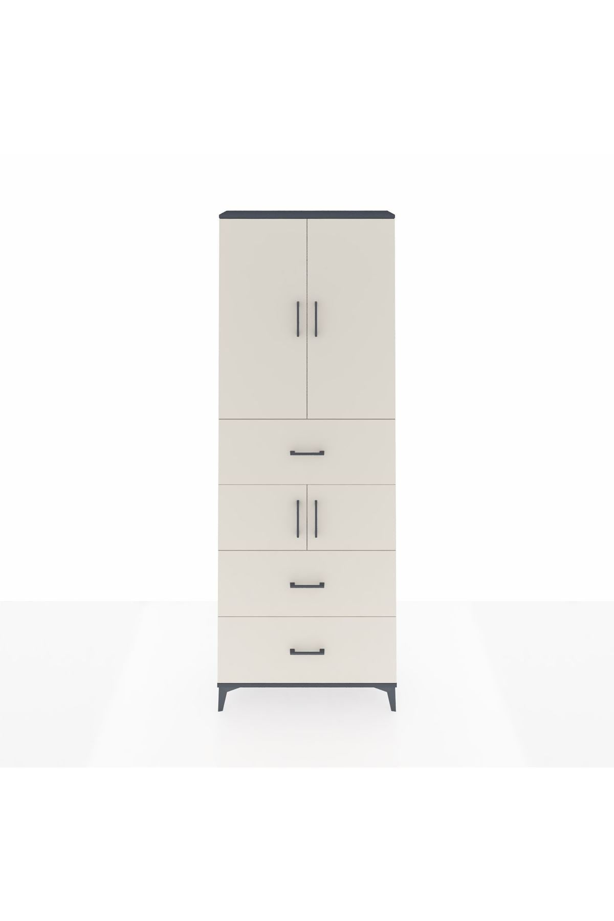 Arges Dolap 4 Raflı 3 Çekmeceli 4 Kapaklı 88x30x243 - S33M189V4A
