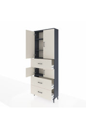 Arges Dolap 4 Raflı 3 Çekmeceli 4 Kapaklı 88x30x243 - S33M189V4A