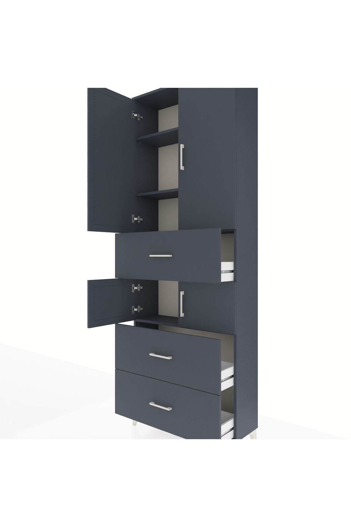 Arges Dolap 4 Raflı 3 Çekmeceli 4 Kapaklı 88x30x243 - S33M189V5A