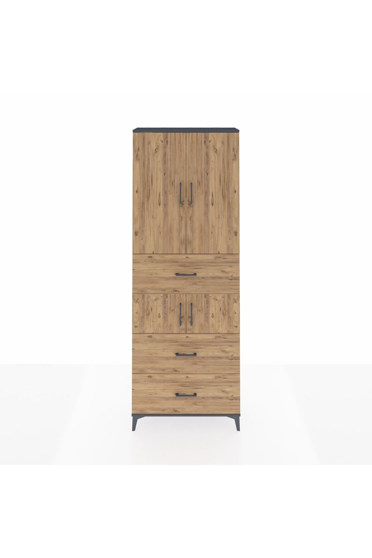 Arges Dolap 4 Raflı 3 Çekmeceli 4 Kapaklı 88x30x243 - S33M189V6A