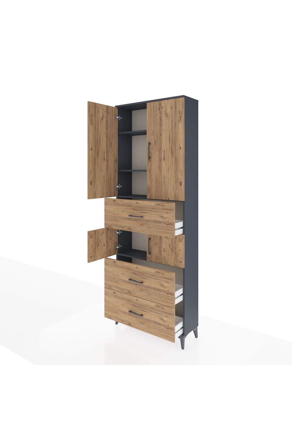 Arges Dolap 4 Raflı 3 Çekmeceli 4 Kapaklı 88x30x243 - S33M189V6A