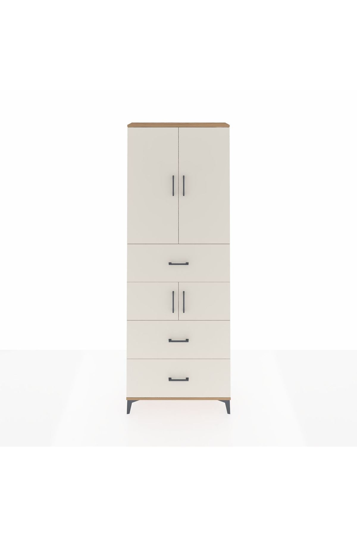 Arges Dolap 4 Raflı 3 Çekmeceli 4 Kapaklı 88x30x243 - S33M189V7A