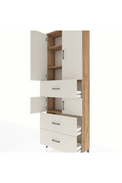 Arges Dolap 4 Raflı 3 Çekmeceli 4 Kapaklı 88x30x243 - S33M189V7A