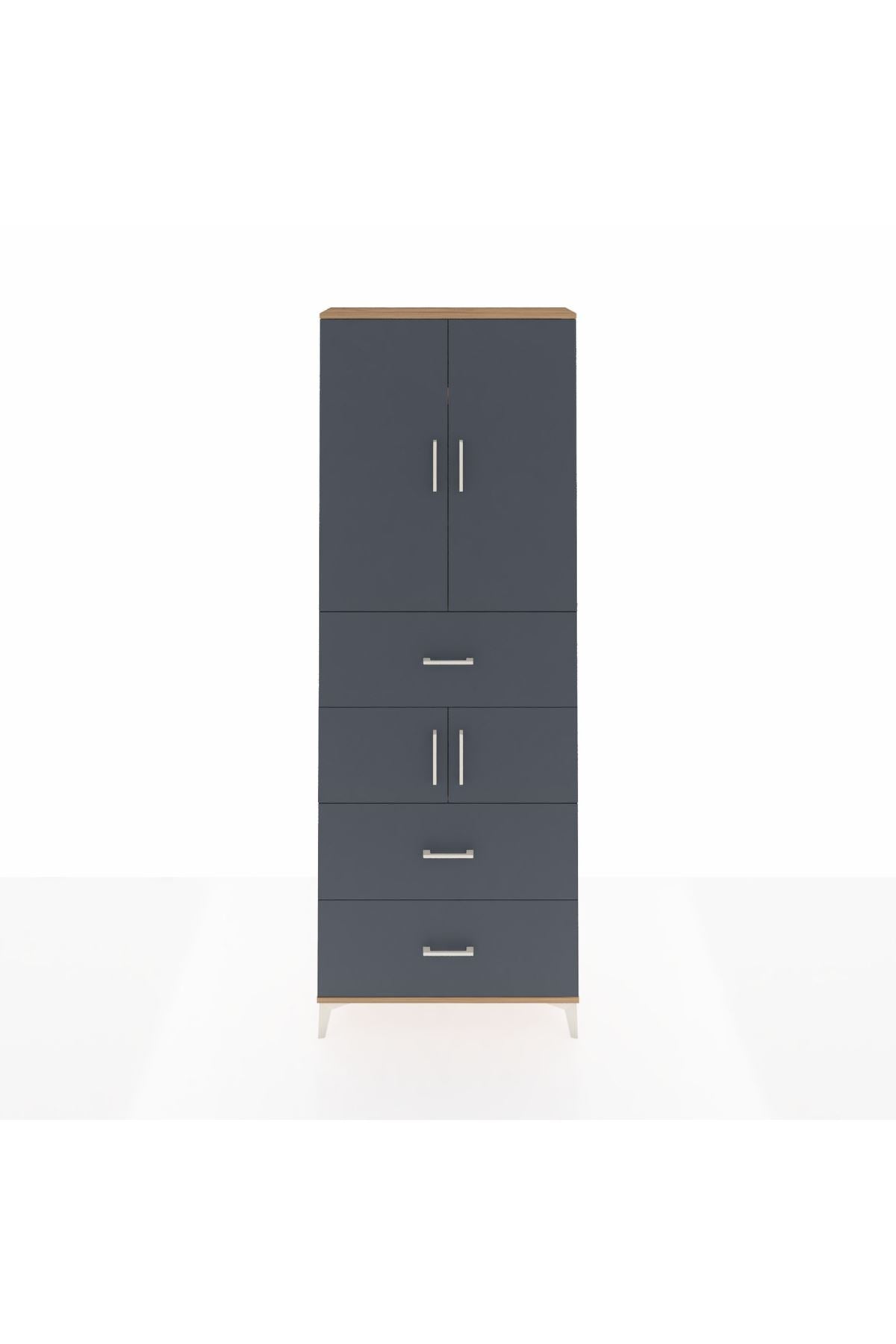Arges Dolap 4 Raflı 3 Çekmeceli 4 Kapaklı 88x30x243 - S33M189V8A