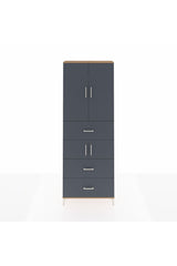 Arges Dolap 4 Raflı 3 Çekmeceli 4 Kapaklı 88x30x243